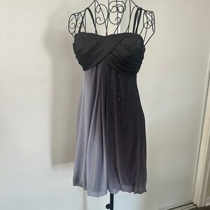 Xscape Black to Gray Ombre Strapless Sparkle Cocktail Dress Size 14